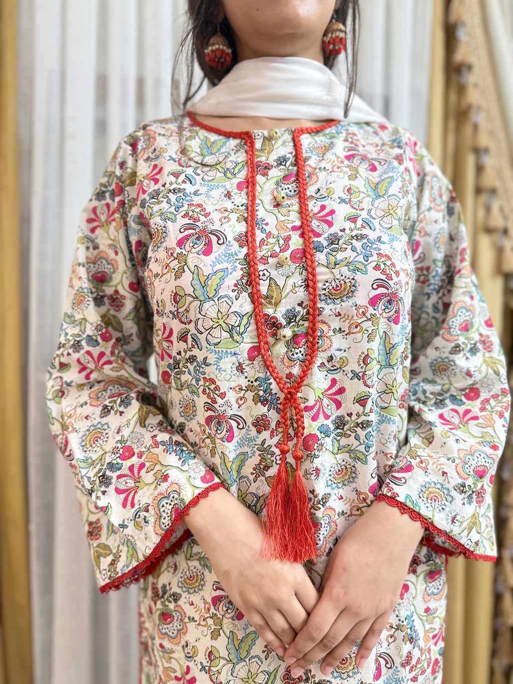 Soft Ivory Base With Delicate Floral Print