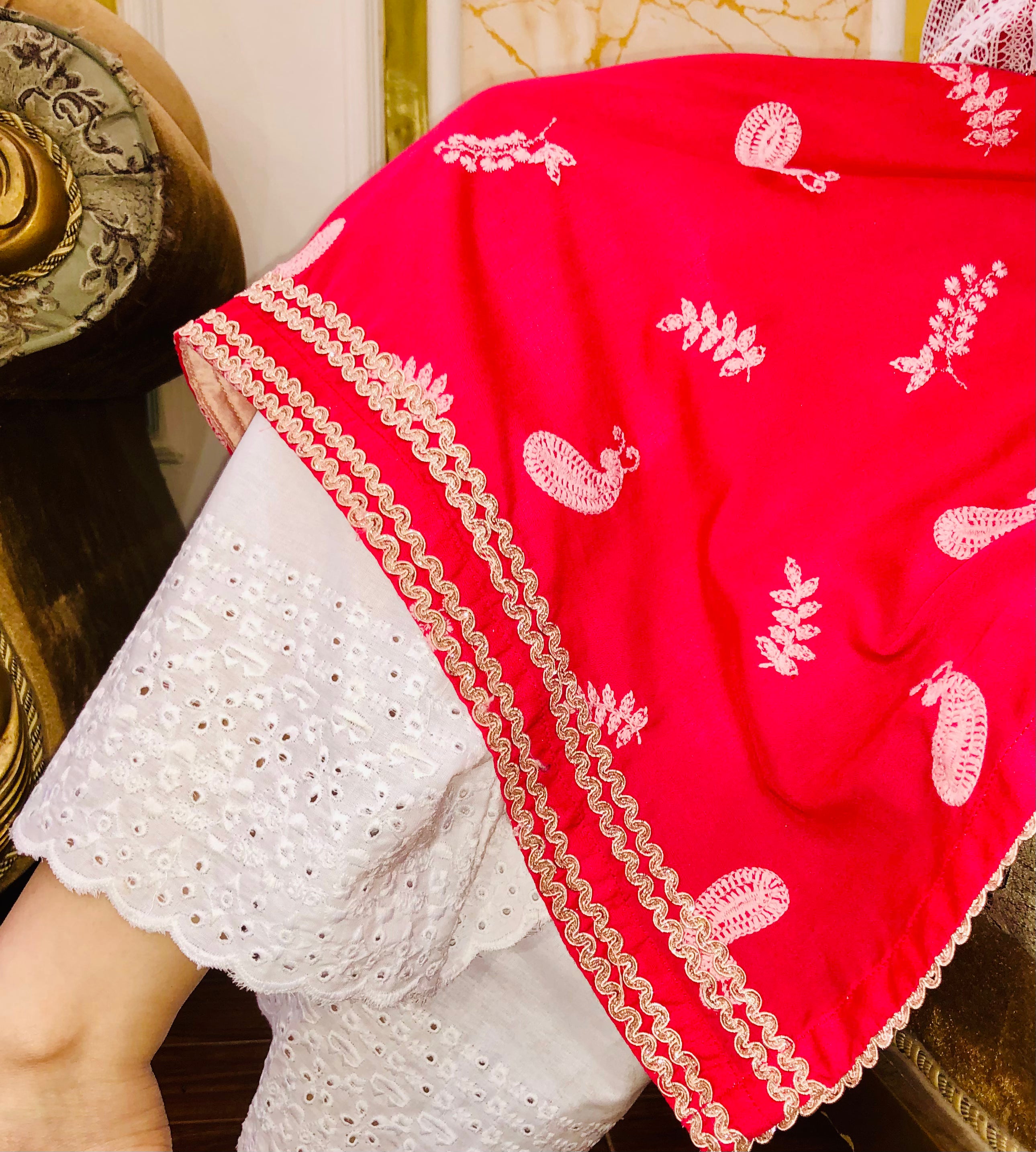 Crimson Grace Embroidered Kurta Set