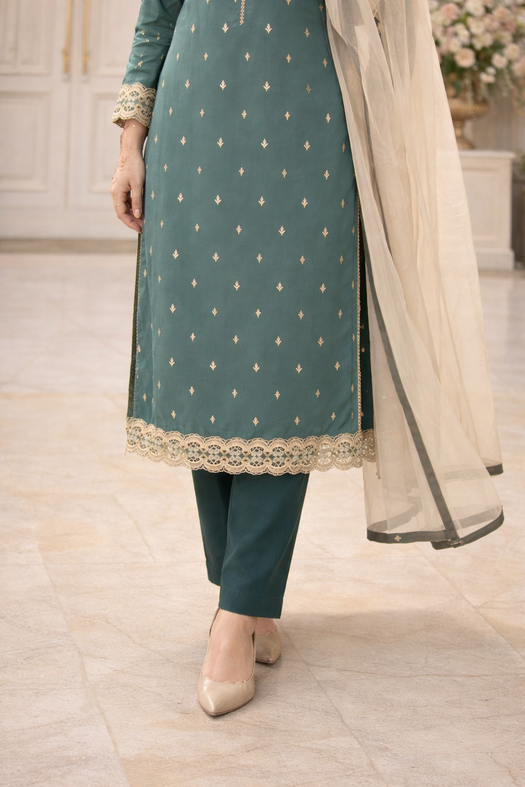 Elegant Jacquard 3 Piece Suit