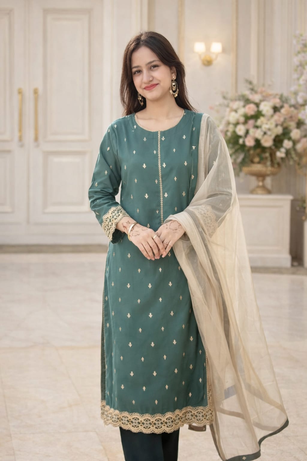 Elegant Jacquard 3 Piece Suit