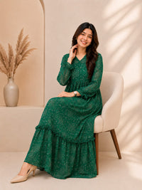 Emerald Bloom 2 Piece Frock