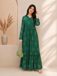 Emerald Bloom 2 Piece Frock